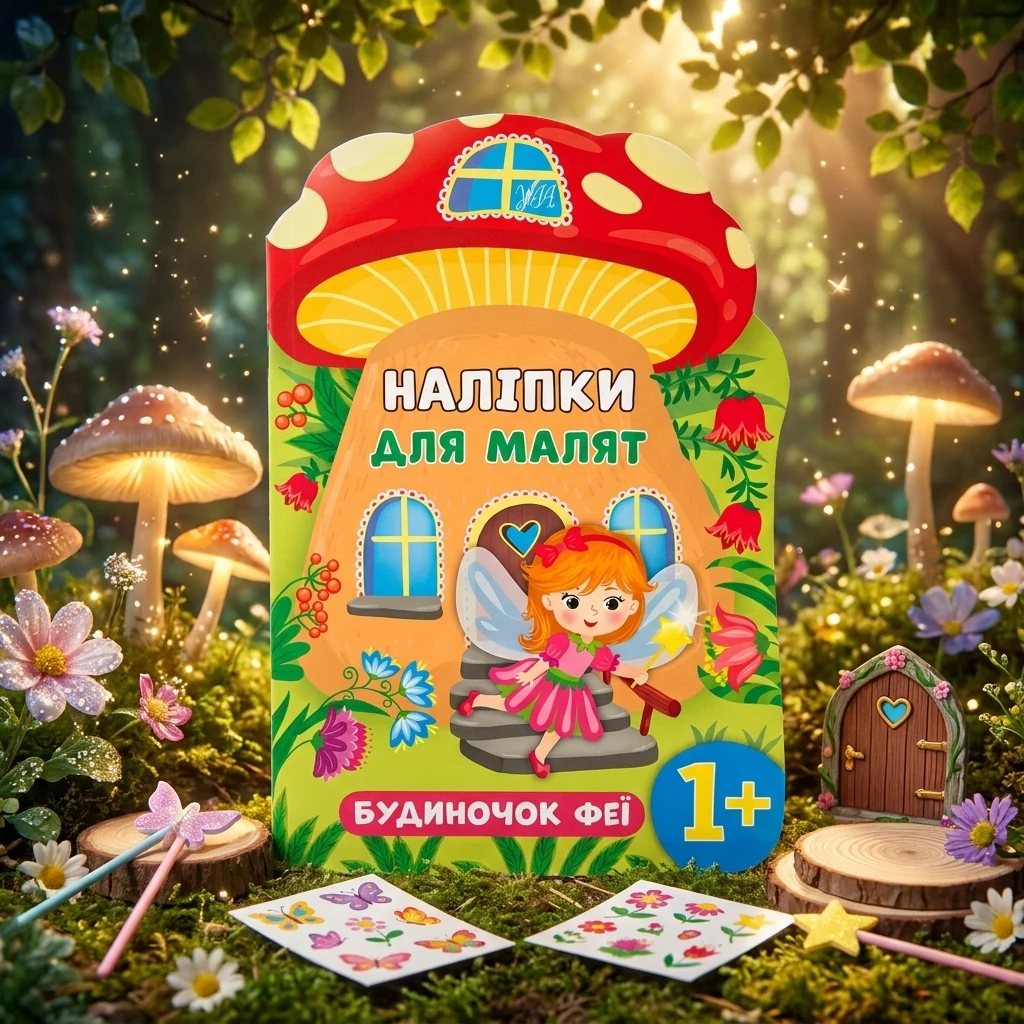 Книжка з наліпками Наліпки для малят. Будиночок феї. 1+