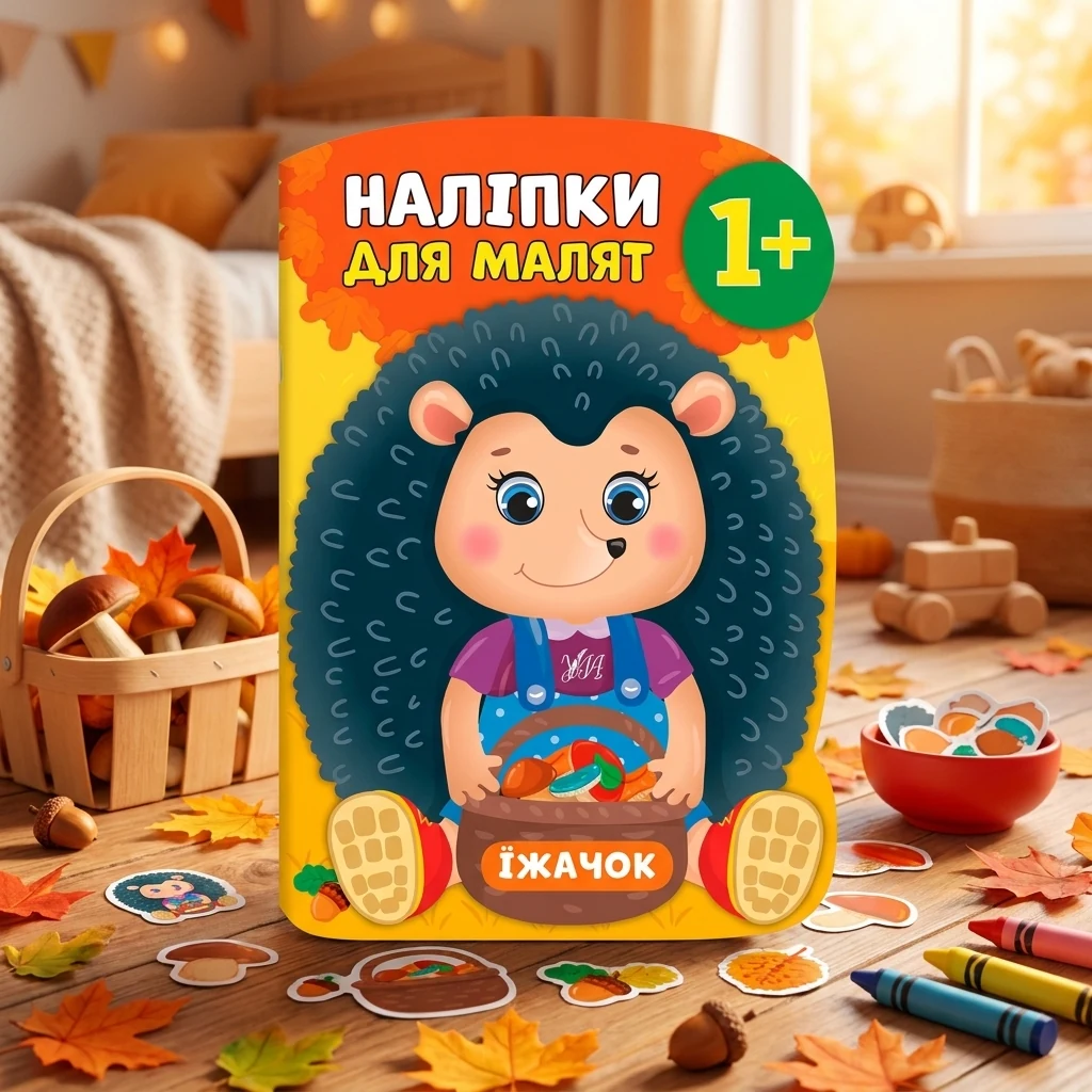 Книжка з наліпками Наліпки для малят. Їжачок. 1+