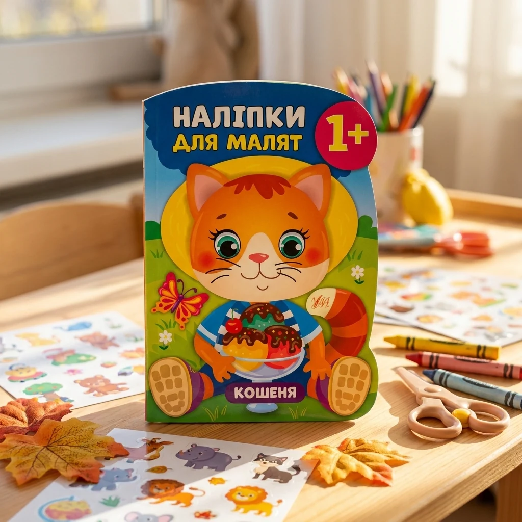 Книжка з наліпками Наліпки для малят. Кошеня. 1+