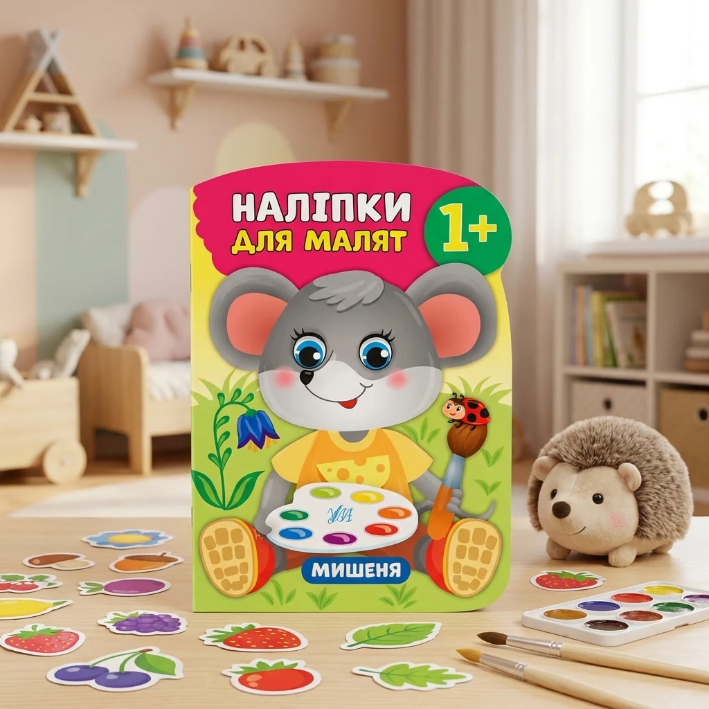 Книжка з наліпками Наліпки для малят. Мишеня. 1+