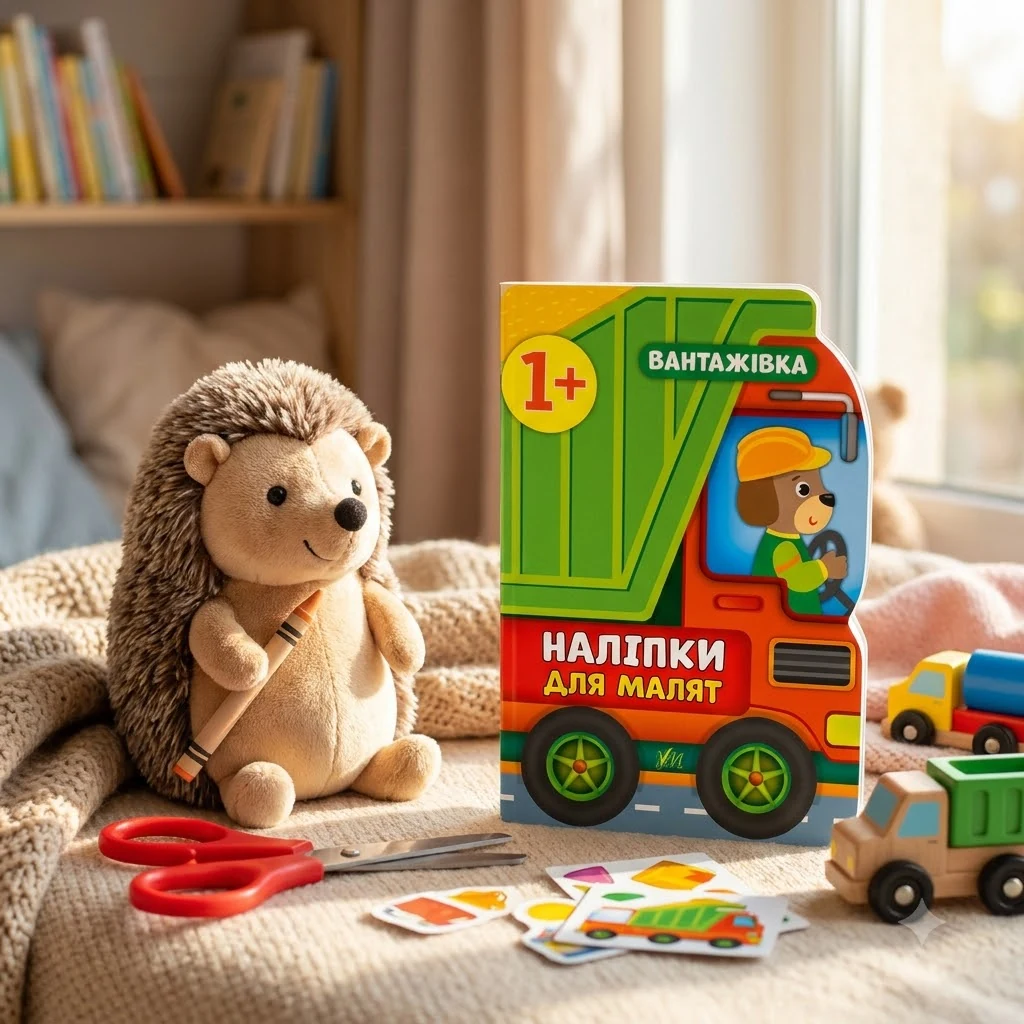 Книжка з наліпками Наліпки для малят. Вантажівка. 1+