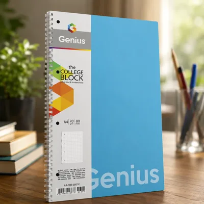 Коледж-блок A4 Genius 80 аркушiв лінійка білий блок A4-080-6803L