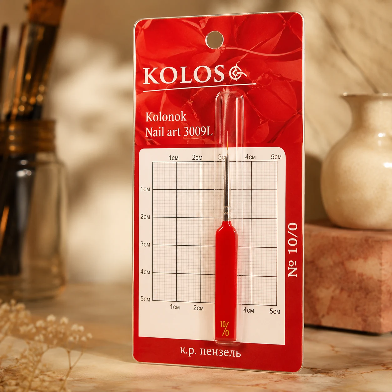 Колонок круглий, Nail art 3009L, № 10/0, к.р. пензель KOLOS — Малювання та ліплення