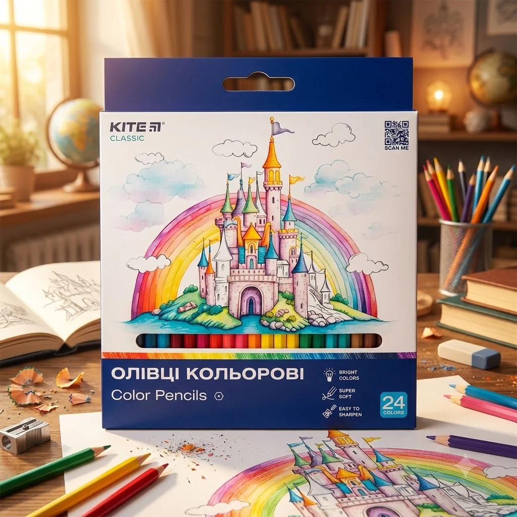 Кольорові олівці 124 кольори "Classic" Kite