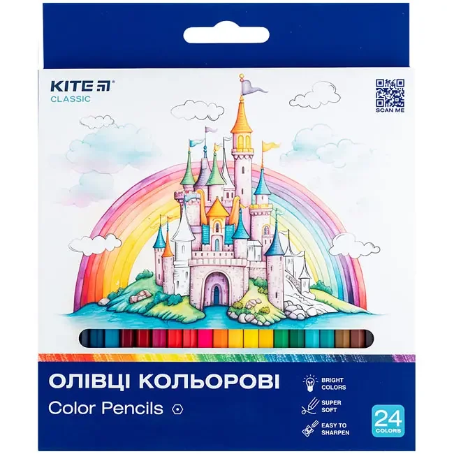 Кольорові олівці 124 кольори "Classic" Kite