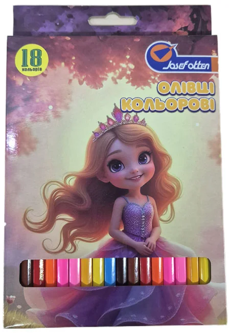 Кольорові олівці 18 кольорів "Дівчинка" JO