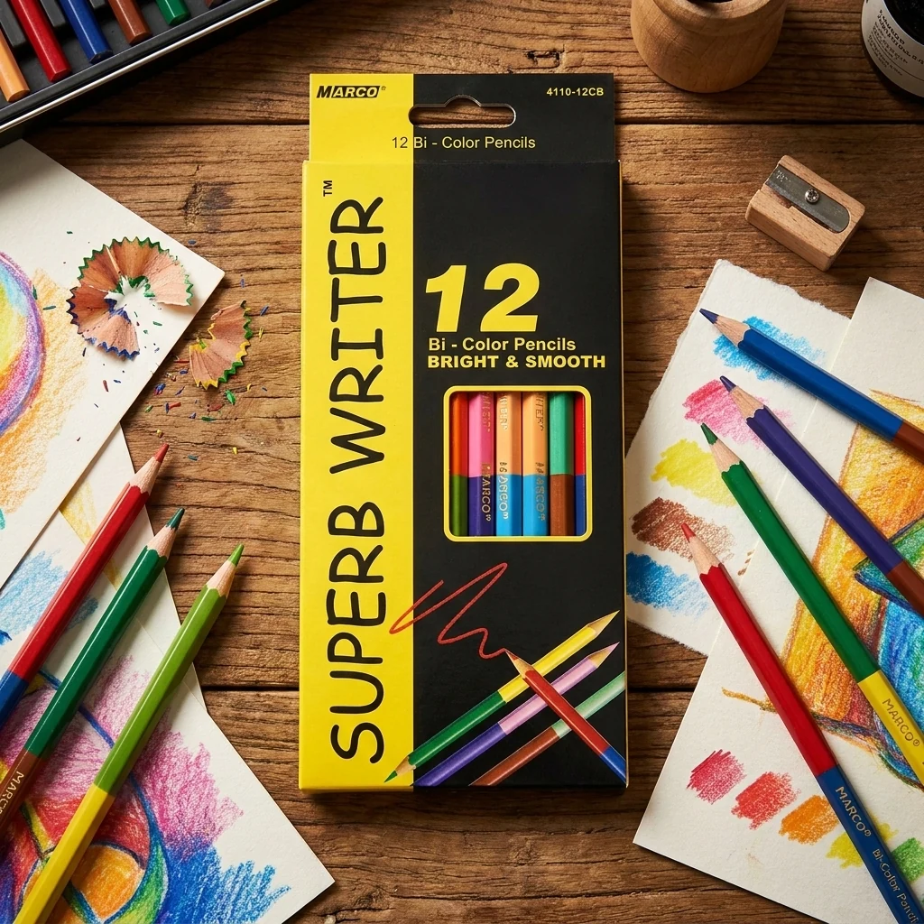 Кольорові олівці 24 кольори "Superb Writer" двосторонні, Marco 4110-12CB