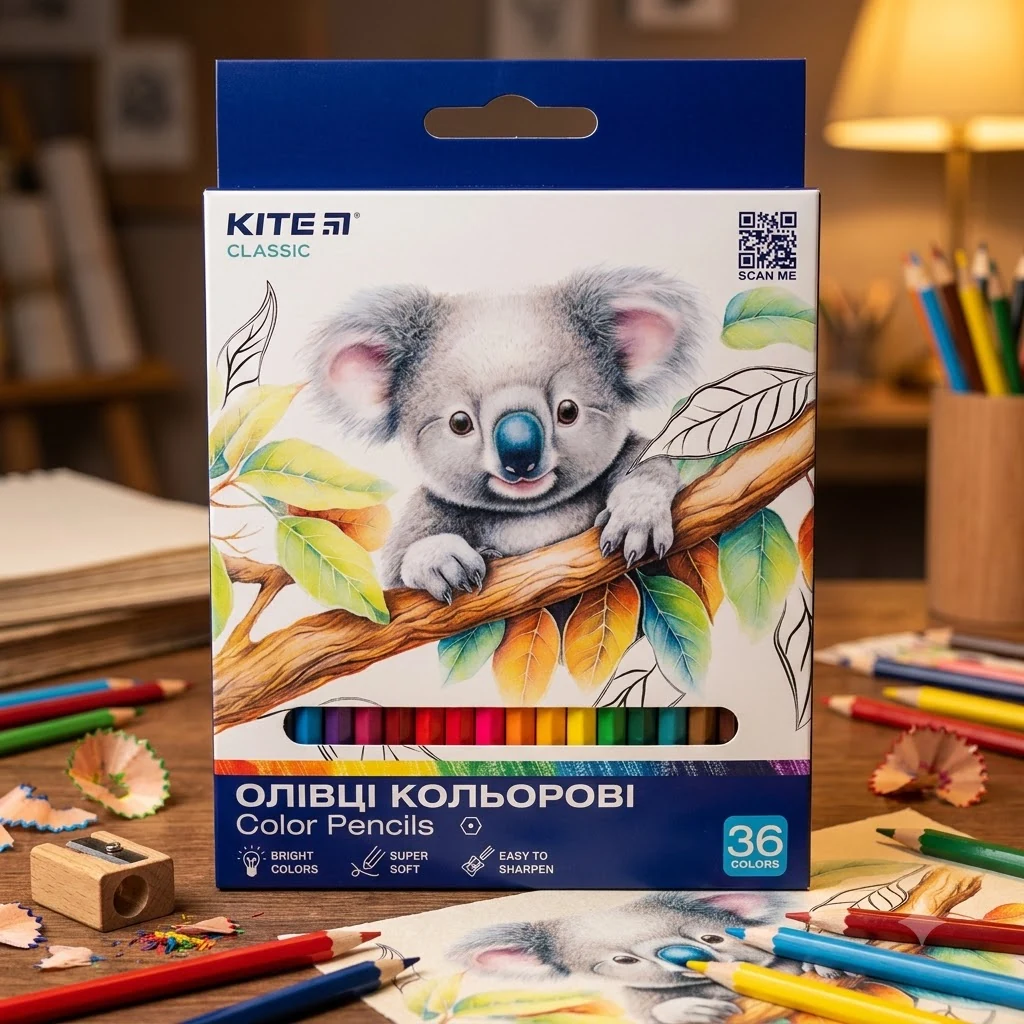 Кольорові олівці 36 кольорів "Classic" Kite