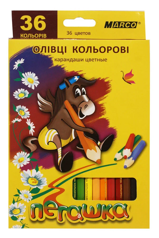Кольорові олівці 36 кольорів "Пегашка", Marco 1010-36СВ — фото 2