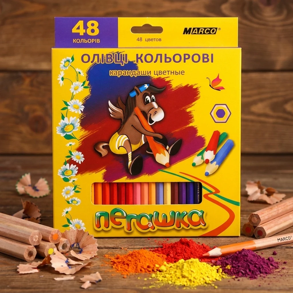 Кольорові олівці 48 кольорів "Пегашка", Marco 1010-48СВ