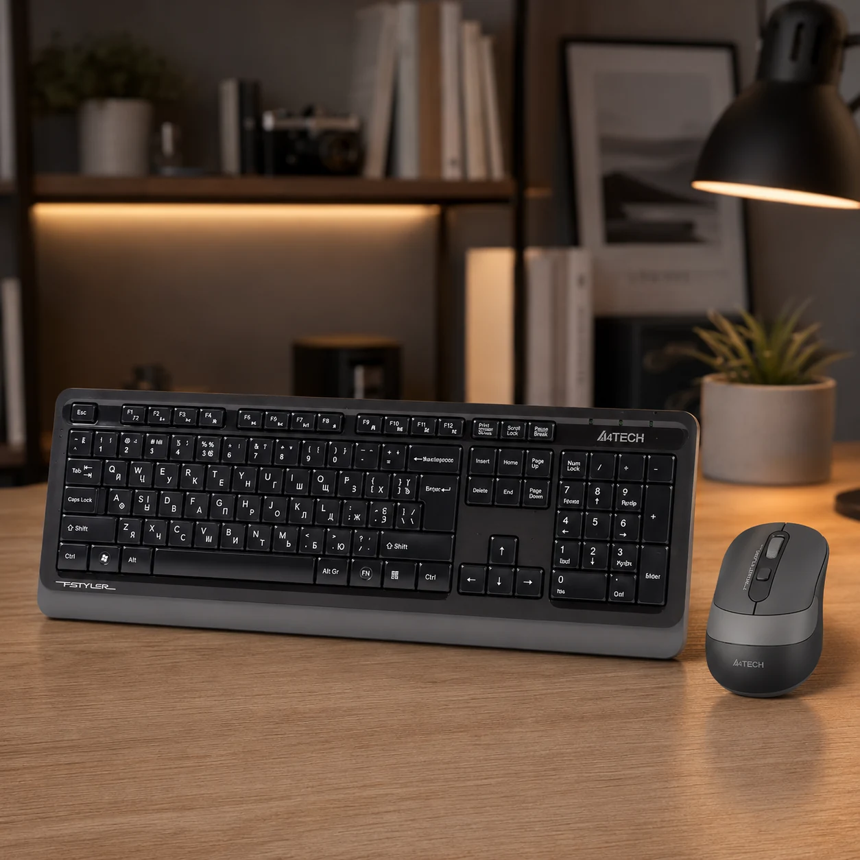 Комплект бездротовий клавіатура та миша A4Tech FG1010 (Grey) — Миші, клавіатури, навушники