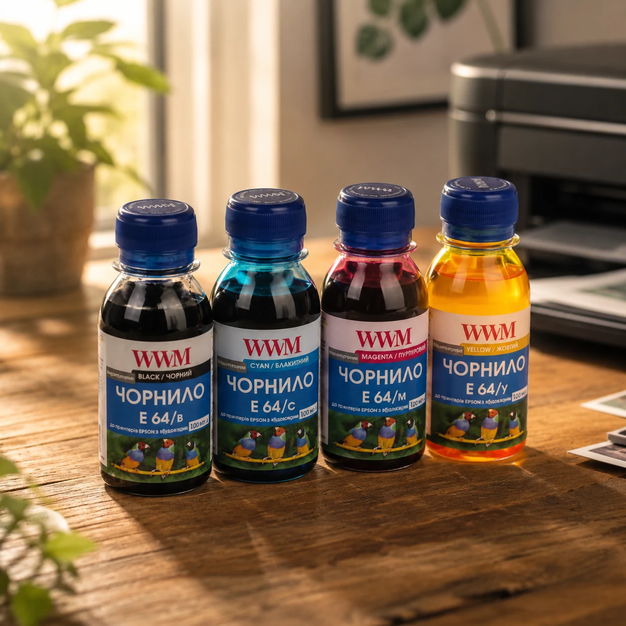 Комплект чорнил WWM Epson 664 L110/L210/L355 4х100мл. (E64SET4-2) — Принтери та витратники