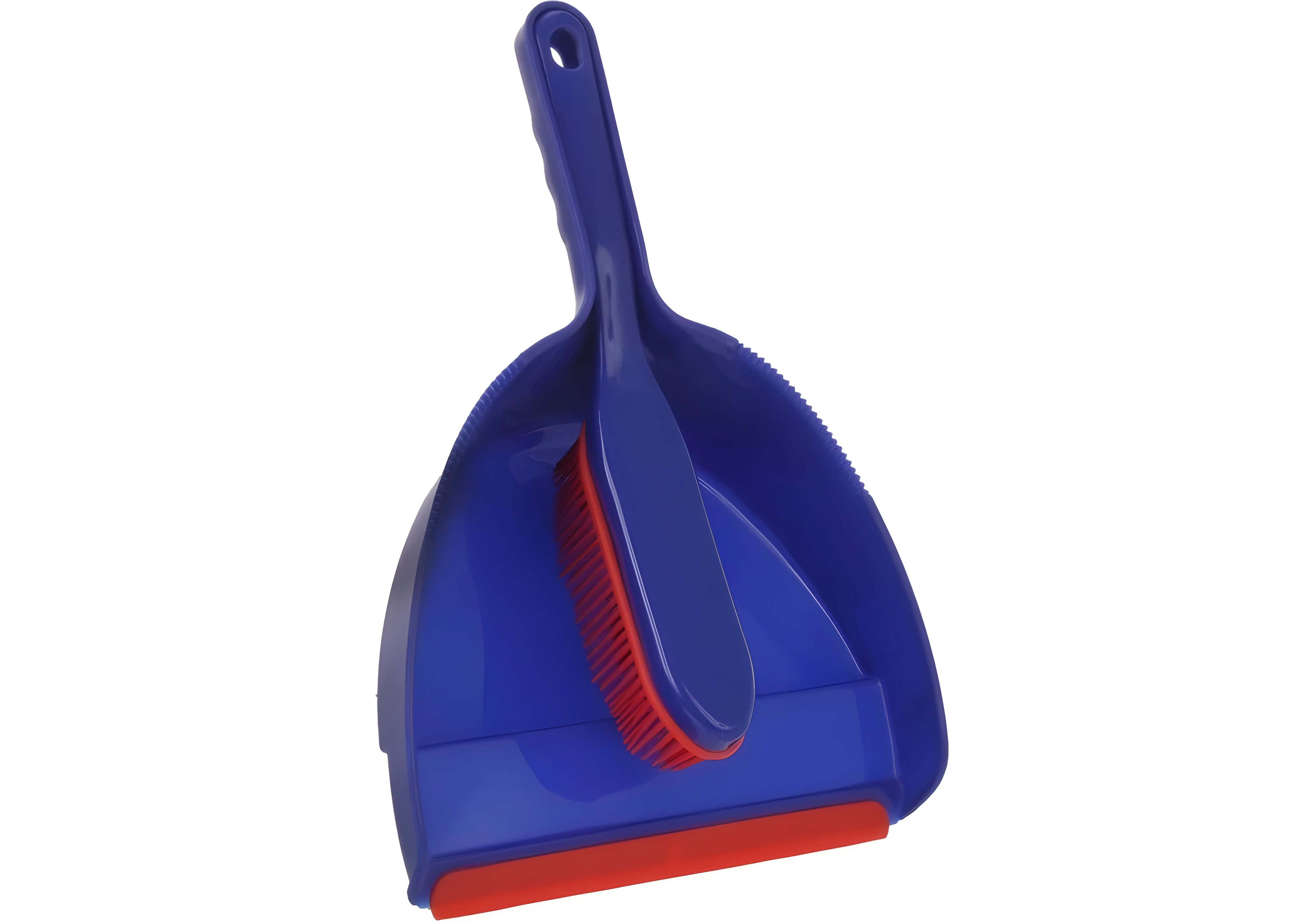 Комплект для прибирання Optima Cleaning: совок та щітка з гумовим ворсом синя