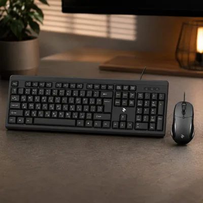 Комплект дротовий клавіатура та миша 2E MK401 USB Black (2E-MK401UB_UA)