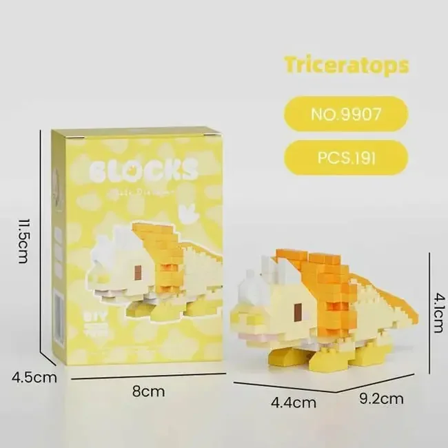 Конструктор Bricks пластиковий, 191 деталей "Динозавр Triceratops"