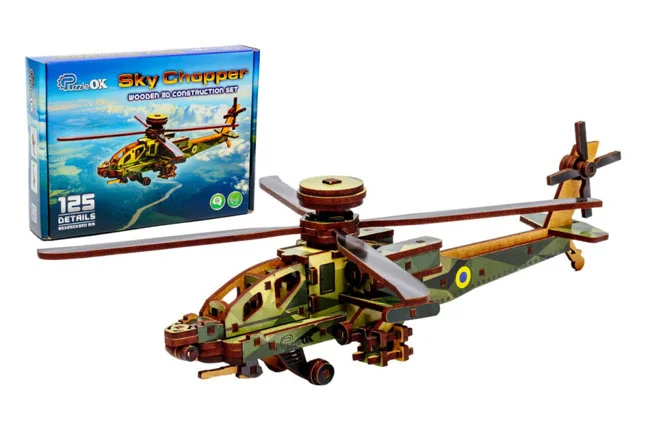 Конструктор дерев"яний 125 ел "Гелікоптер Sky Chopper" — фото 2