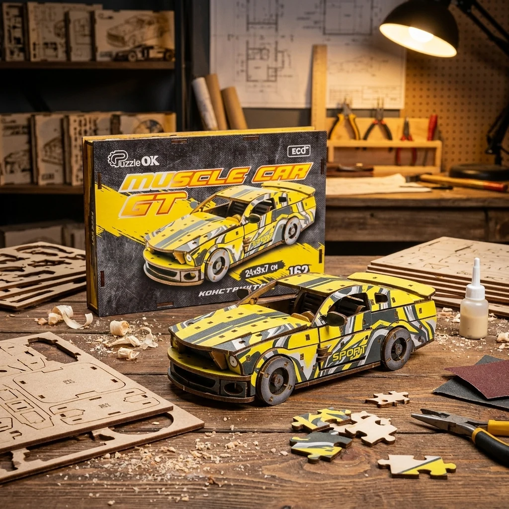 Конструктор дерев"яний 162 ел "Muscle car GT"