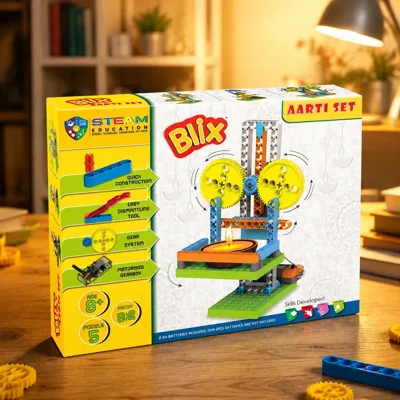 Конструктор поліпропіленовий, розвиваючий з моторчиком Blix Качеля 82 елементів-5 моделей