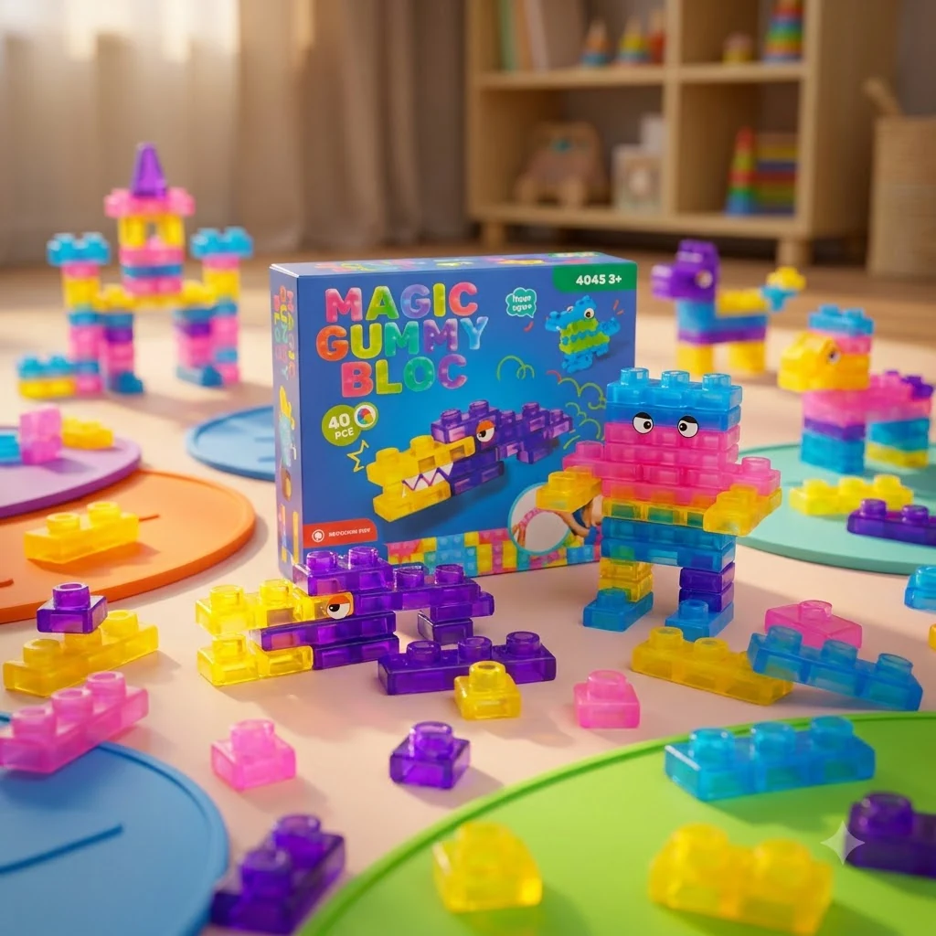 Конструктор силіконовий 40 деталей "Magic Gummy Bloc"