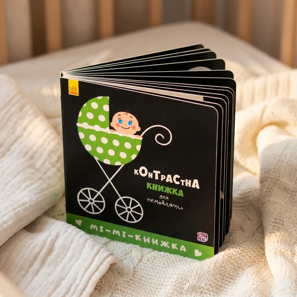 Контрасна книжка для немовляти. Мі-мі-книжка