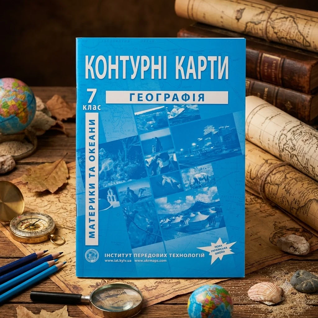 Контурні карти 7 клас Географія "Материки та океани" ІПТ