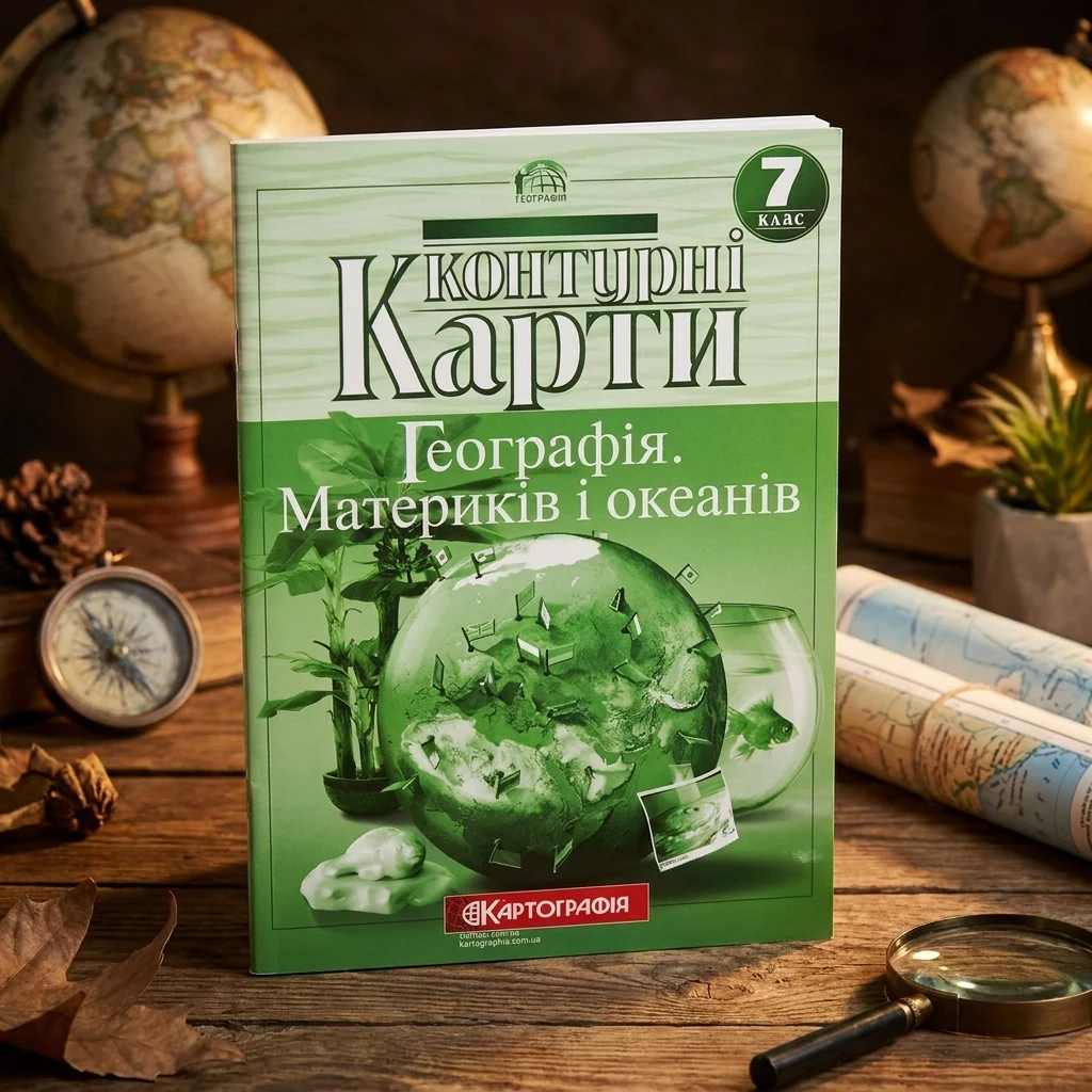 Контурні карти Географiя материкiв i океанiв 7клас