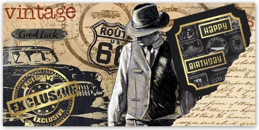 Конверт для грошей Folio К-553 Ретро Happy Birthday — фото 2