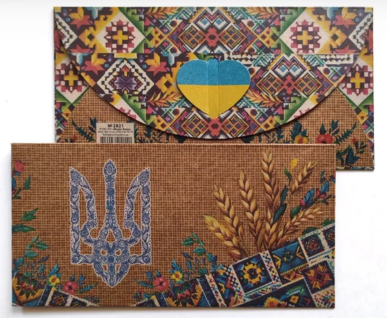 Конверт для грошей крафт Україна Тризуб — фото 2