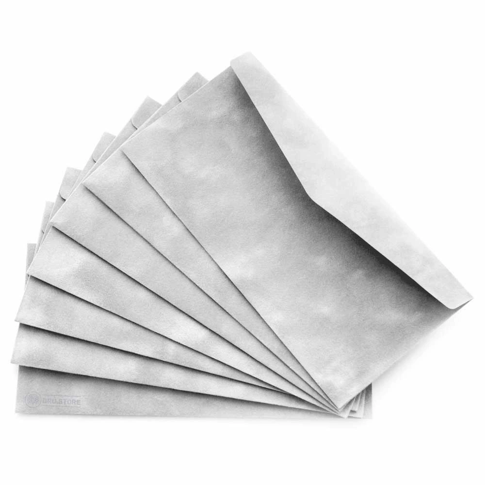 Конверт E65 оксамитовий світло-сірий — фото 2