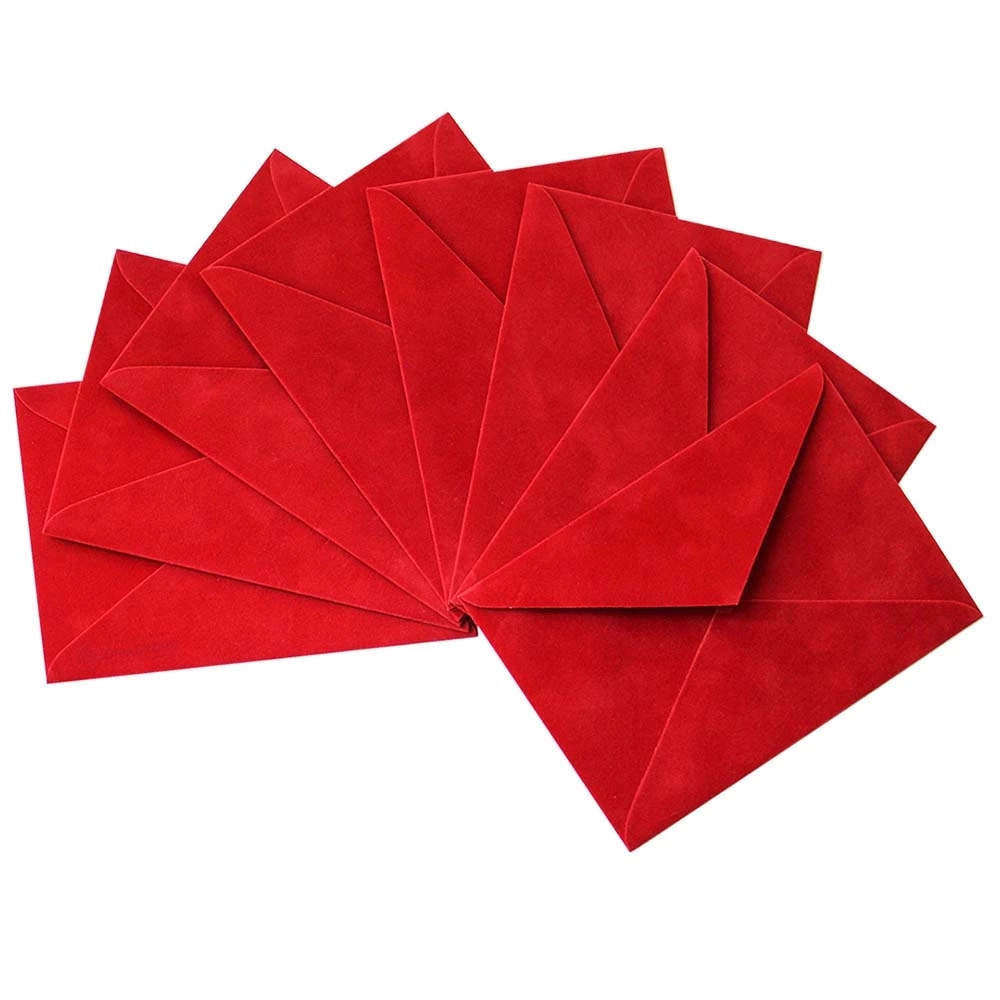 Конверт С5 оксамитовий вишня — фото 2