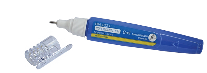 Коректор-ручка BUROMAX з металевим наконечником 8 мл — фото 2