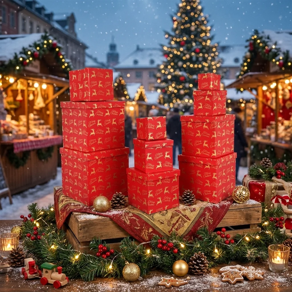 Коробка новорічна подарункова 18,5*18,5*18,5см