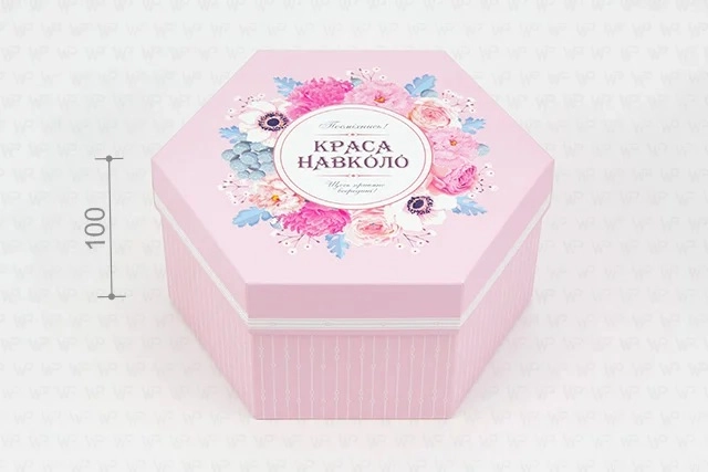 Коробка подарункова Шестигранная Краса навколо М0066-о13 — фото 2