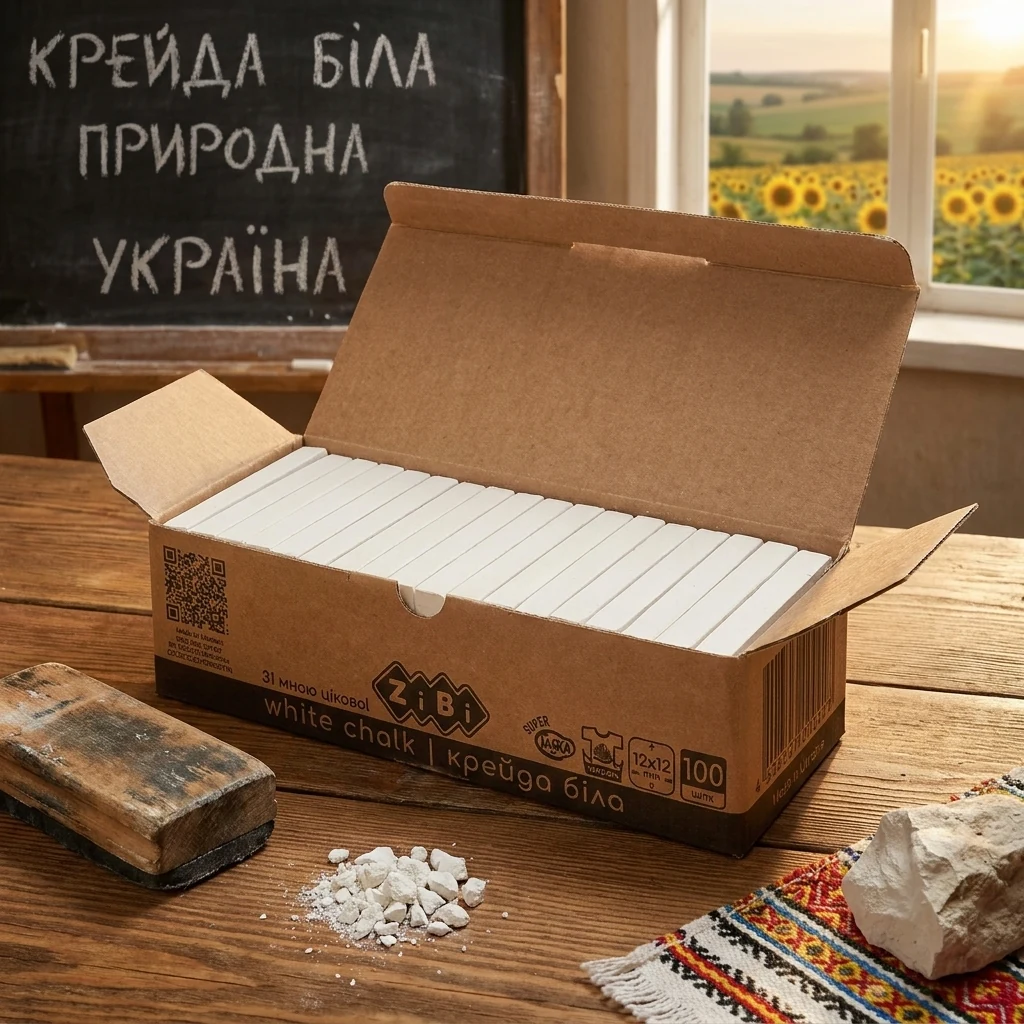 Крейда біла квадратна 100 шт