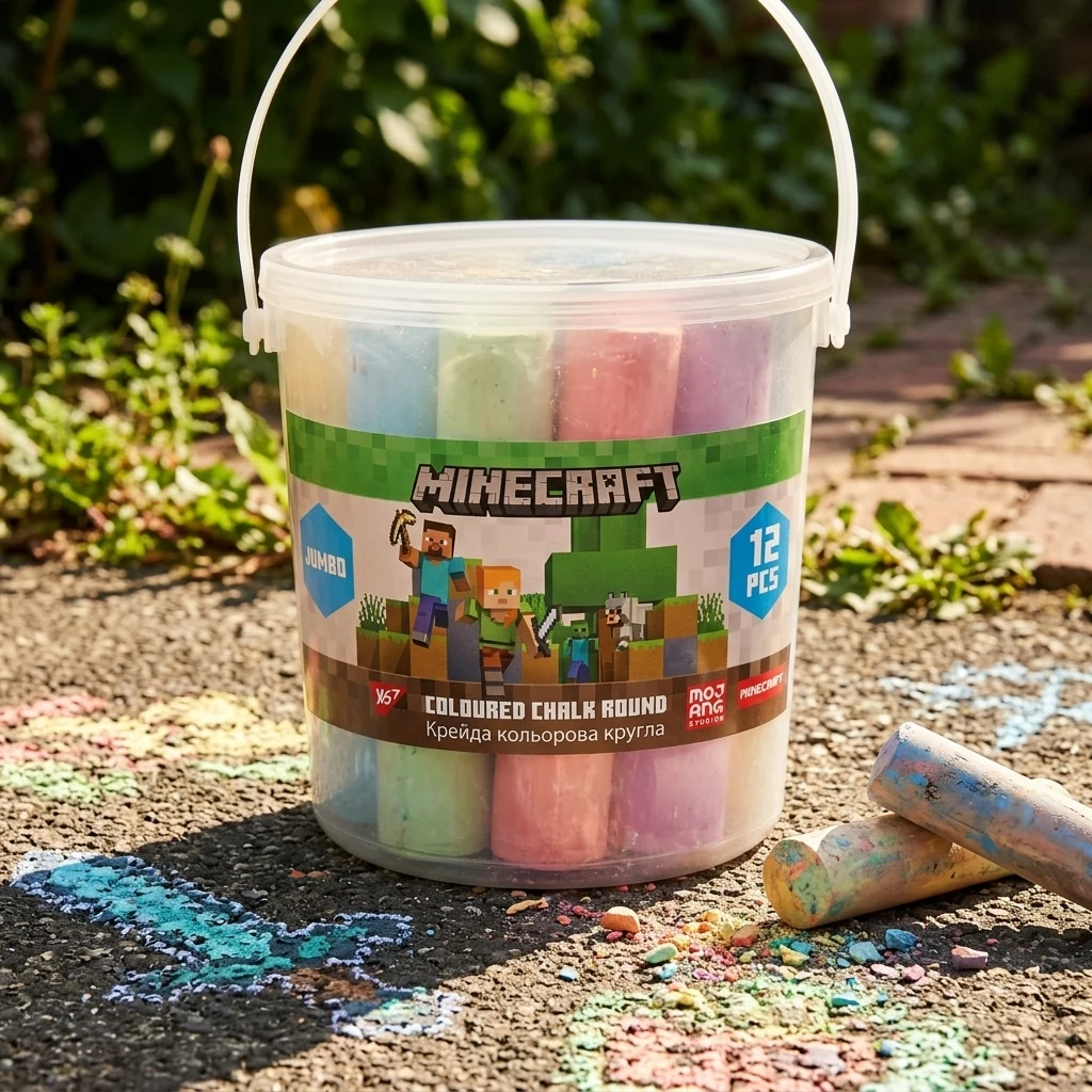 Крейда кольорова 12 шт Jumbo Yes "Minecraft"