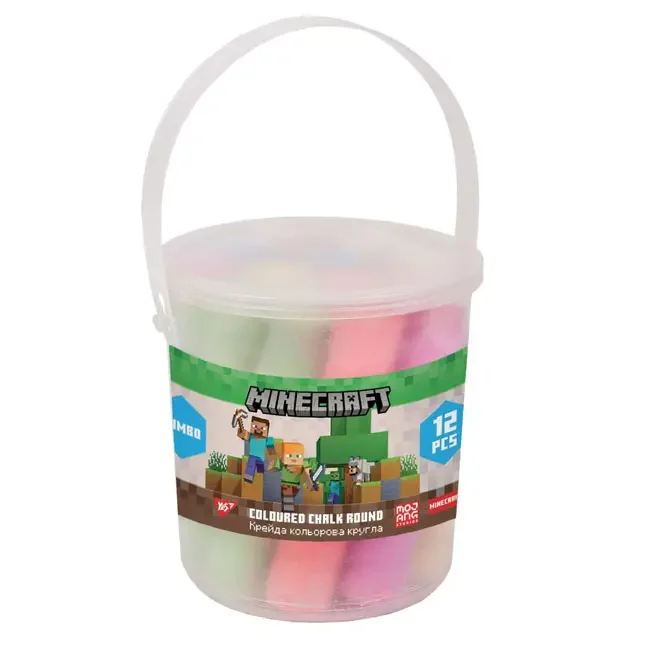 Крейда кольорова 12 шт Jumbo Yes "Minecraft"