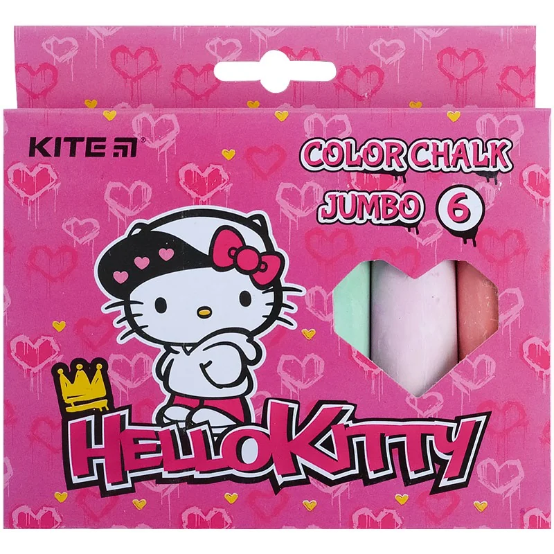 Крейда кольорова 6 кольорів Jumbo Kite "Hello Kitty" — фото 2