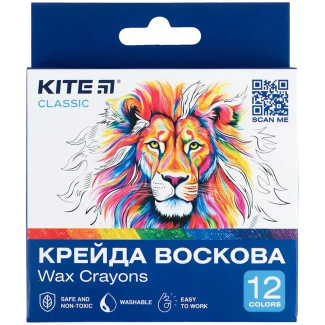 Крейда воскова 12 кольорів Kite "Classic"