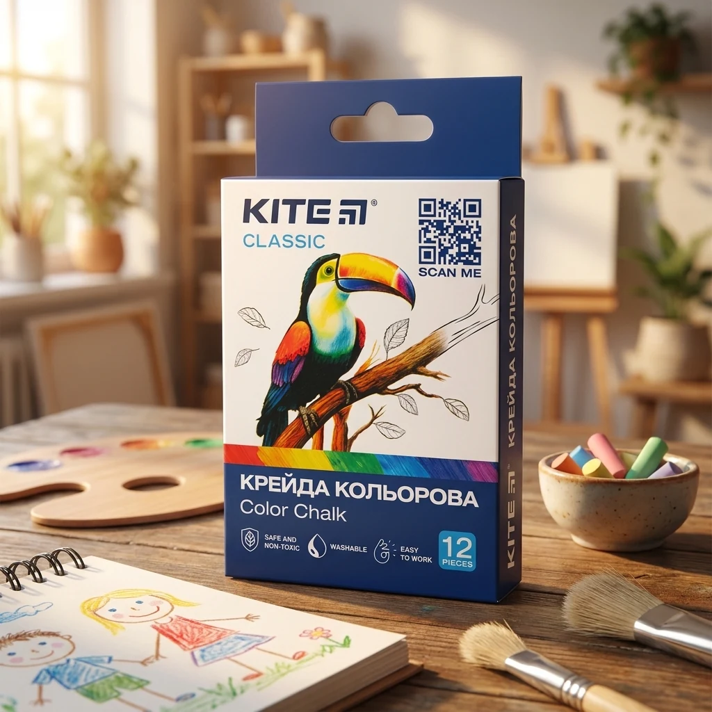 Крейда кольорова Kite Classic 12 кольорів K-075 — Малювання та ліплення