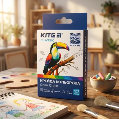 Крейда кольорова Kite Classic 12 кольорів K-075