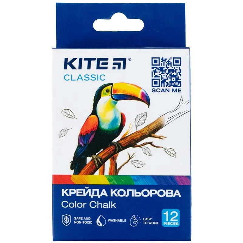 Крейда кольорова Kite Classic 12 кольорів K-075 — фото 2