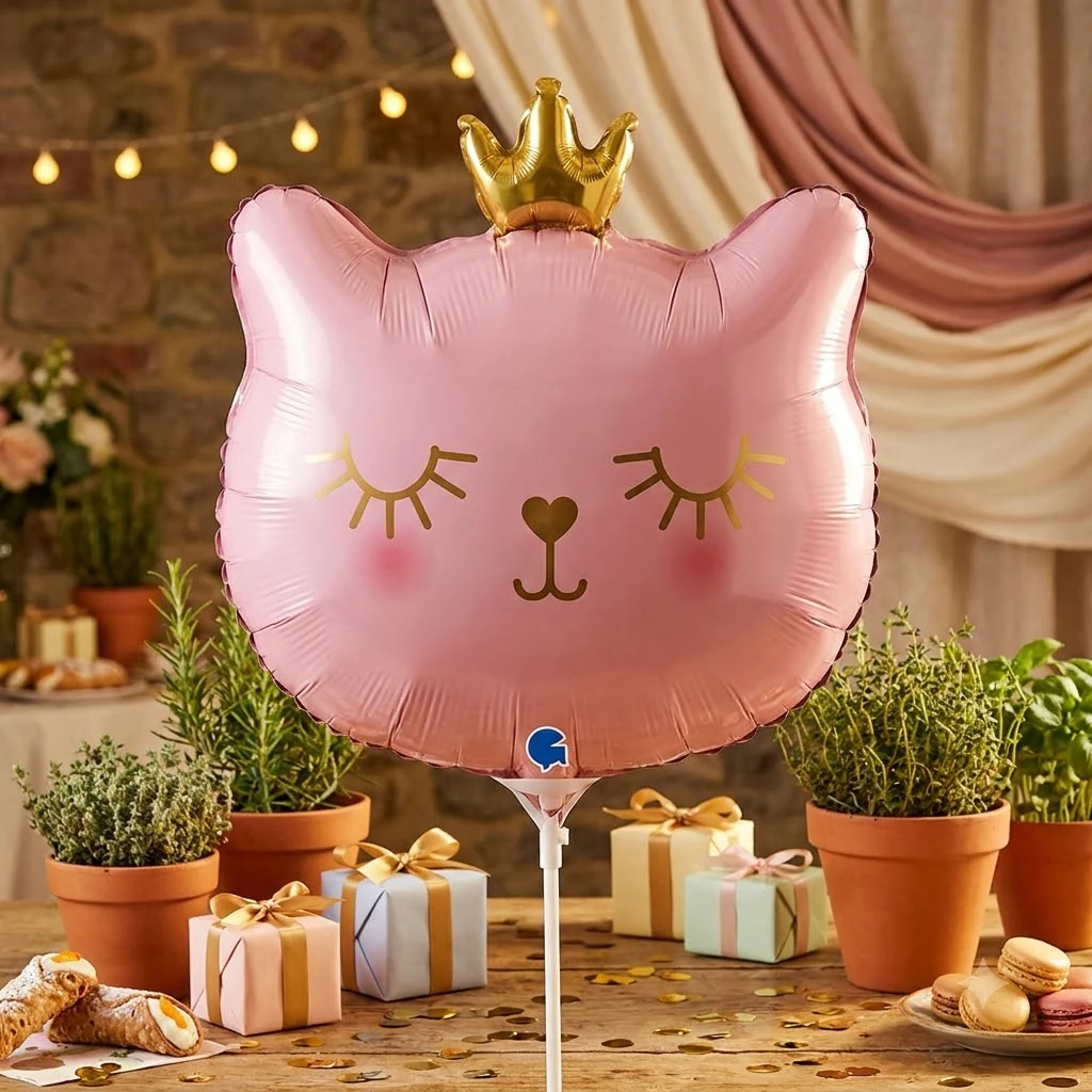 Кулька фольга "Кішка з короною" 24*25 см Італія