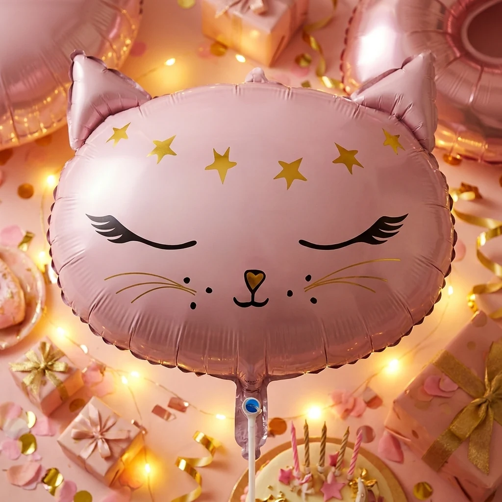 Кулька фольга "Кішка з зірками" 48*36 см PartyDeco Польща