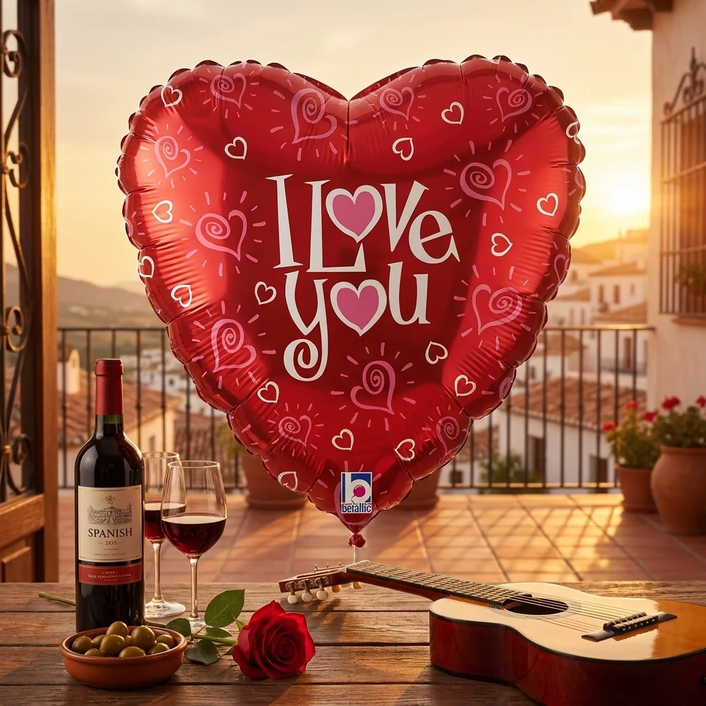 Кулька фольга "Серце" 46 см "I love you" Іспания