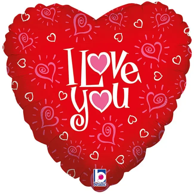 Кулька фольга "Серце" 46 см "I love you" Іспания