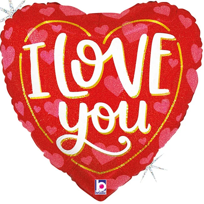 Кулька фольга "Серце" 46 см "I love you" Іспания