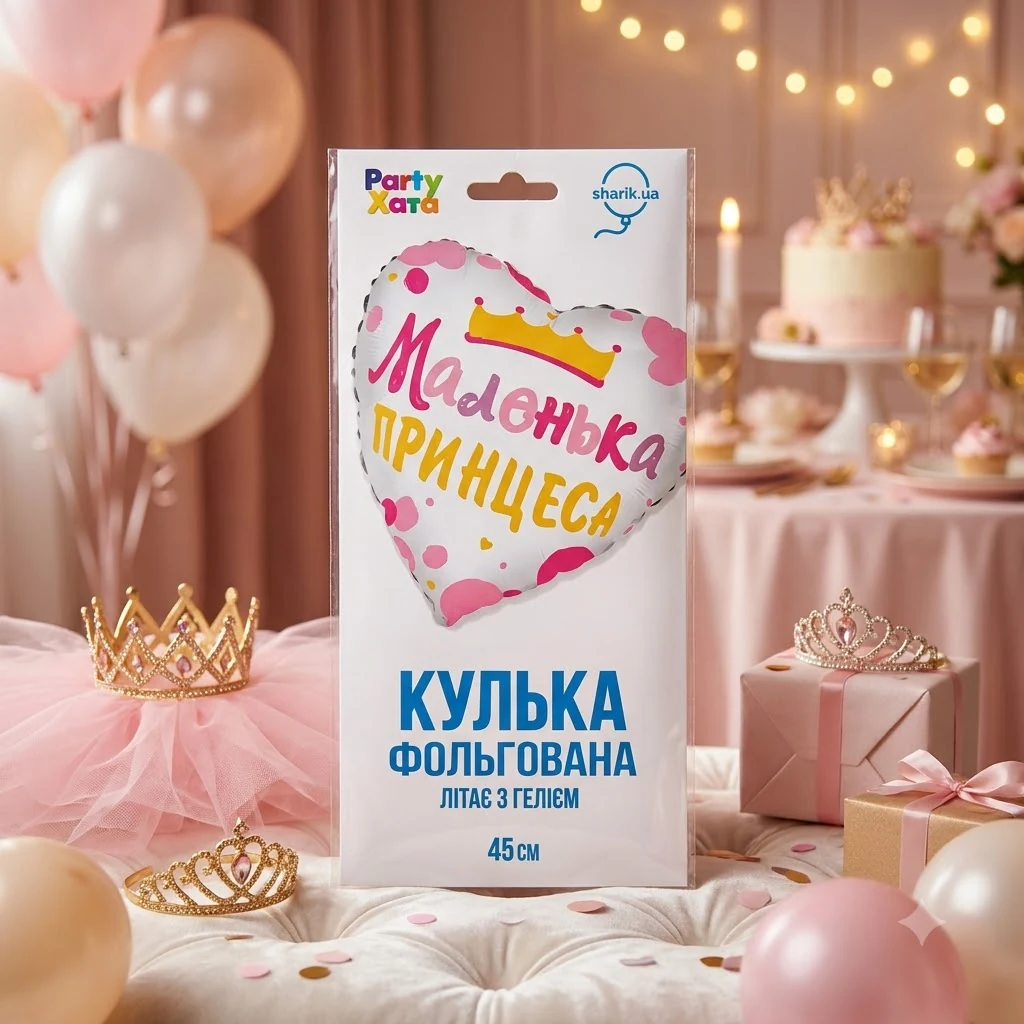 Кулька фольга "Серце" 46 см "Маленька принцеса" Іспания