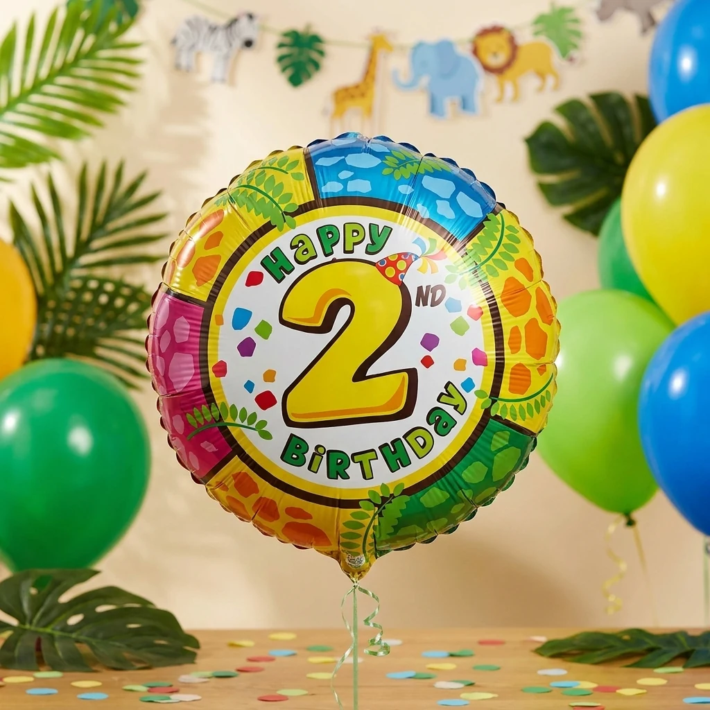 Кулька фольга "Цифра "2"Happy Birthday" 46 см Flexmetal Іспанія