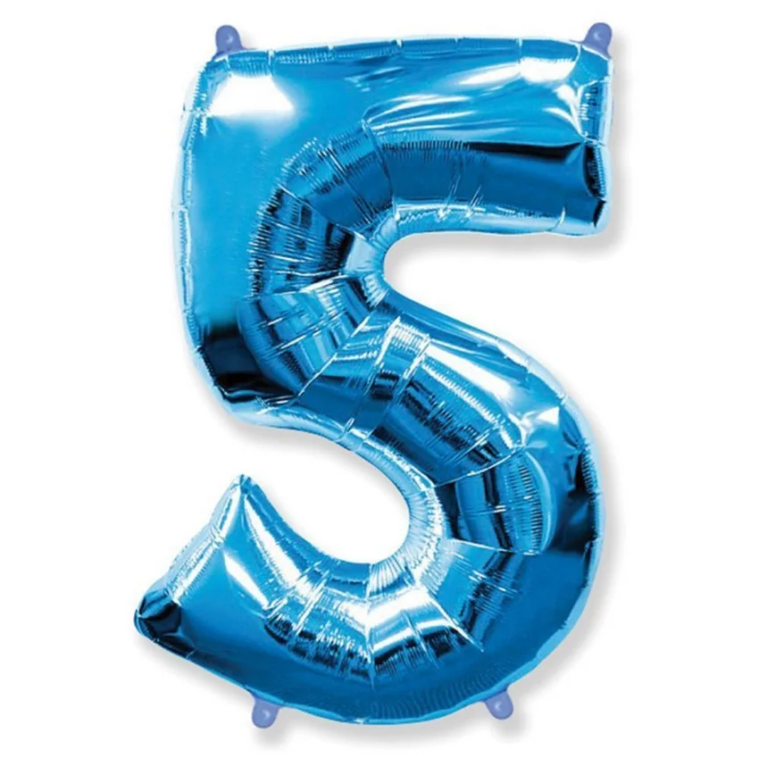 Кулька фольга "Цифра 5" 40"/102 см блакитна Іспанія