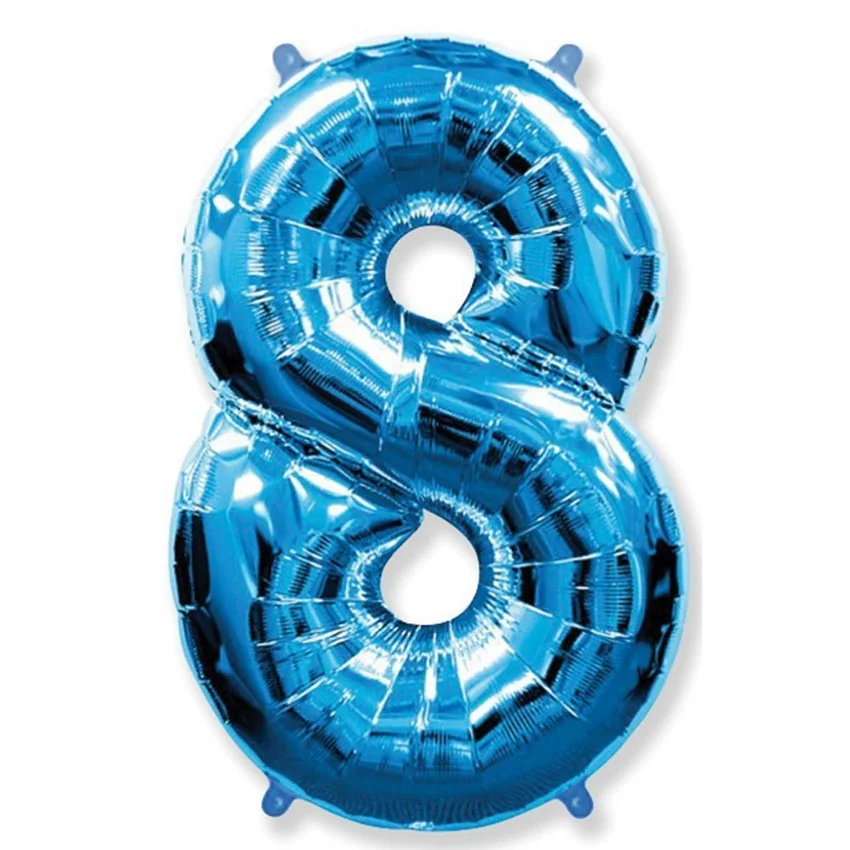 Кулька фольга "Цифра 8" 40"/102 см блакитна Іспанія